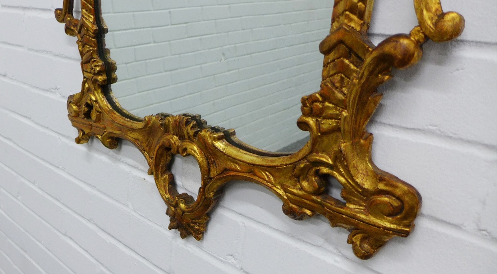 Rococo style gilt framed wall mirror. 109 x 59cm. - Image 2 of 4