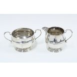 George VI silver sugar bowl and matching cream jug, Birmingham 1936 (2)