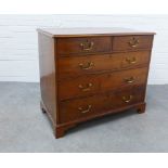 Georgian mahogany chest, rectangular top with moulded edge over two short and three long drawers, on
