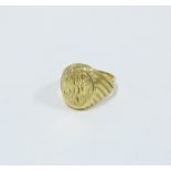 18ct gold signet ring, stamped 750