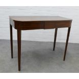 19th century mahogany D - end table. 73 x 91 x 45cm.