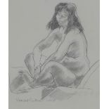 Vincent Butler, 'Figure Drawing' pencil on paper, signed and framed under glass, 2 x 27cm