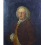 English School, half length portrait of an 18th century Gent, oil on canvas, apparently unsigned, in