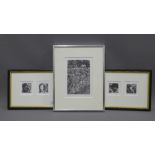 Simon Brett framed etchings and another (3)
