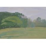 Jonathan Hoyle, (b.1967) 'Wandsworth Common', gouache on paper, signed in pencil, framed, 30 x 22cm