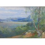 John Mitchell (SCOTTISH 1837-1929) Distant view of Ballater, watercolour, signed and dated 1921,