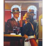 After Jack Vettriano, a 2005 copy oil on canvas, framed, 50 x 60cm