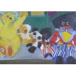 Helen G.S. Forde, 'Five Fat Friends', gouache, signed and framed under glass, 76 x 54cm