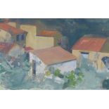 Evangeline Long (Contemporary) 'Tuscan Farm Buildings - La Rimbecca', gouache, signed and framed
