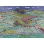 Penelope Beaton RSA RSW (Scottish 1886 - 1963) 'Border Landscape', watercolour, signed and framed
