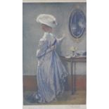 D'apres George Henry, Manuel Robbe coloured lithograph of a society lady, signed in pencil No48,