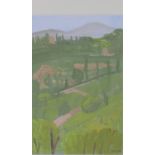 Jonathan Hoyle, (B.1967) 'Urbino', gouache on paper, signed in pencil, framed under glass, 12 x 17.