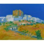 Ronald F Smith, RSW RGI PAI (SCOTTISH B 1946), View of Patmos, oil on board, signed and framed, 60 x
