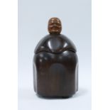 Vintage wooden jar and cover in the form of a Monk, 18cm.
