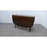 19th century mahogany drop leaf table. 74 x 107cm.