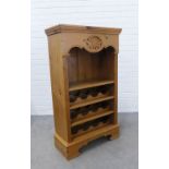 Modern pine open wine rack. 113 x 65 x 30cm.