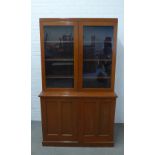Late 19th / early 20th century book case cabinet. 216 x 126 x 45cm.