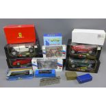 Collection of boxed model cars to include a Jaguar SS 100 and Mercedes Benz SSKL and Duchess of