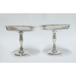 Two George V silver comports, Birmingham 1931, 15cm tall (2)