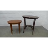 Edwardian mahogany occasional table together with a yewwood occasional table. 75 x 67 x 46cm. (2)