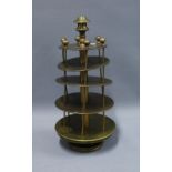 Late 19th / early 20th century brass bobbin stand.32cm tall