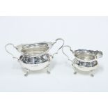 Walker & Hall silver cream jug and sugar bowl, Sheffield 1901 (2)