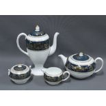 Wedgwood Columbia coffee pot, teapot, cream jug and sugar bowl (4)