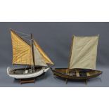 Spray Boston, a painted wooden model boat 40 x 50cm and another, (2)m