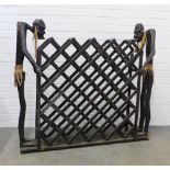 African style wooden wine rack. 109 x 117 x 26cm.