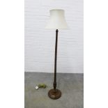 Mahogany standard lamp and shade 145cm