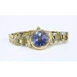 Tudor Princess Oysterdate Rotor Self -Winding stainless steel gold plated wristwatch, with blue