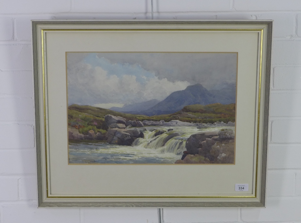 George Drummond Fish (1876-1938), Highland Loch scene, watercolour, signed, framed under glass, 47 x - Image 2 of 2