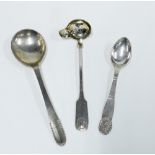 Georg Jensen silver spoon with London import marks for 1930, 14cm, with another Danish silver