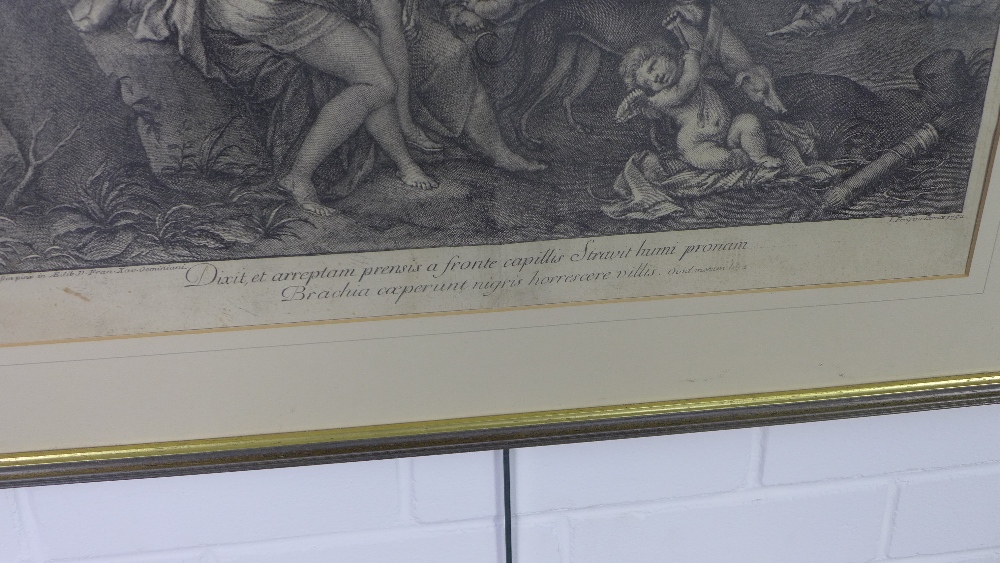 French engraved print, in a glazed frame, 55 x 45cm - Image 3 of 3