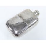 Victorian Western Angling Club presentation silver hip flask, Glasgow 1876, with detachable silver