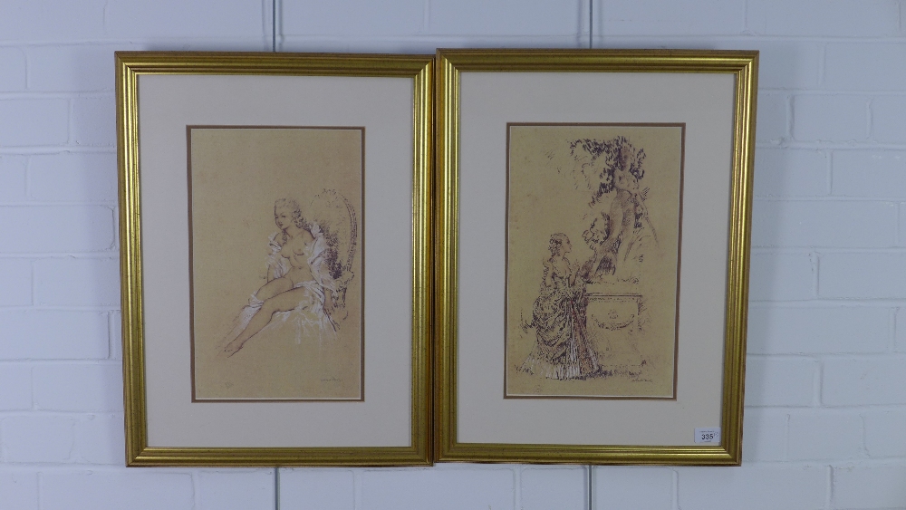 Pair of Russel Flint prints, framed under glass, 44 x 59cm (2) - Image 2 of 3