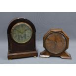 Early 20th century Brook & Sons mantle clock, mahogany case with silvered dial and Roman numerals,