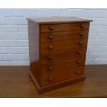 Rowland Ward mahogany specimen chest with six graduating long drawers, with bun handles, 46 x 38 x