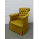 Early 20th century button back armchair , 84 x 72 x 52cm