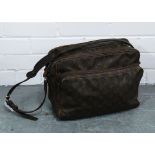 Vintage Louis Vuitton Nile shoulder bag, monogrammed throughout with brown leather interior, approx.