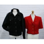 Vintage 1980s jacket by Laurel with braid and gilt-edged buttons together with an Escada short red