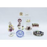 Collection of miniature porcelain and pottery to include cups, saucers, figures, etc (a lot)