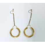 Pair of 9ct gold hoop earrings (2)