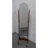 Cheval mirror. 153 x 38cm.