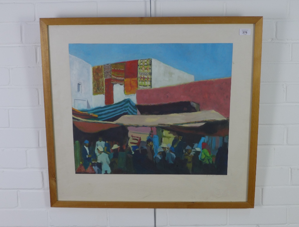 Gerry McGowan, (Scottish) 'Moroccan Market', oil on card, signed and dated 1999, framed under - Image 2 of 4
