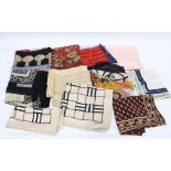 Collection of vintage silk and chiffon scarves to include Gianfranco Ferre, Renato Balestra,