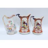 Two F&Sons Tokio pattern jugs together with a Staffordshire transfer printed jug (3)