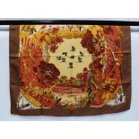 Hermes silk scarf Africa, designed by Robert Dallet, signed, 90 x 90cm