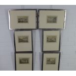 Six framed Edinburgh engravings, (6)