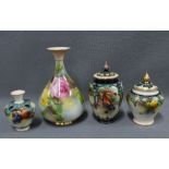 A group of early 20th century Worcester hand painted porcelain to include Hadley's vase and cover,